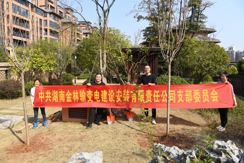 植树增新绿、我们党员在行动